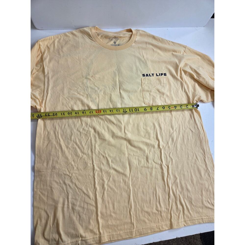 Salt Life Men's Cotton 2XL Long Sleeve Shirt Butter Yellow - Picture 5 of 7